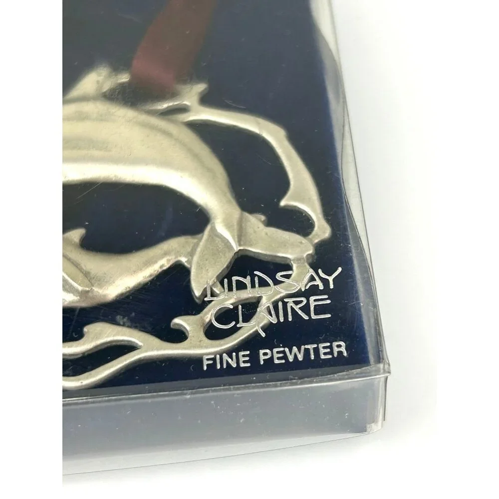 Lindsay Claire Fine Pewter Dolphin Ornament Coastal Ornament Christmas Holiday